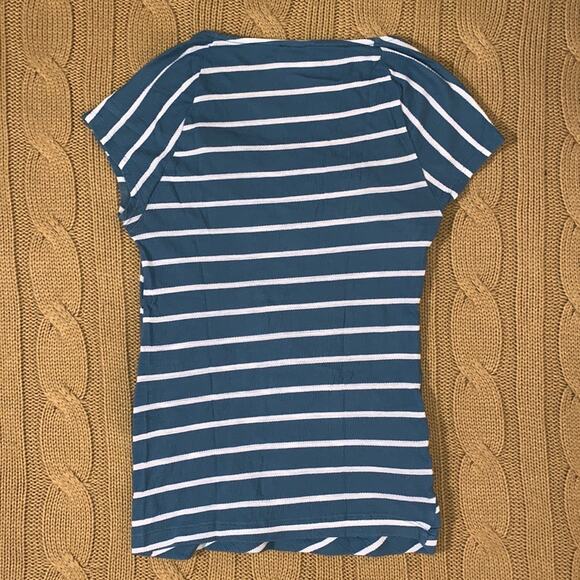 Anthropologie blue & white striped shirt - Picture 2 of 6